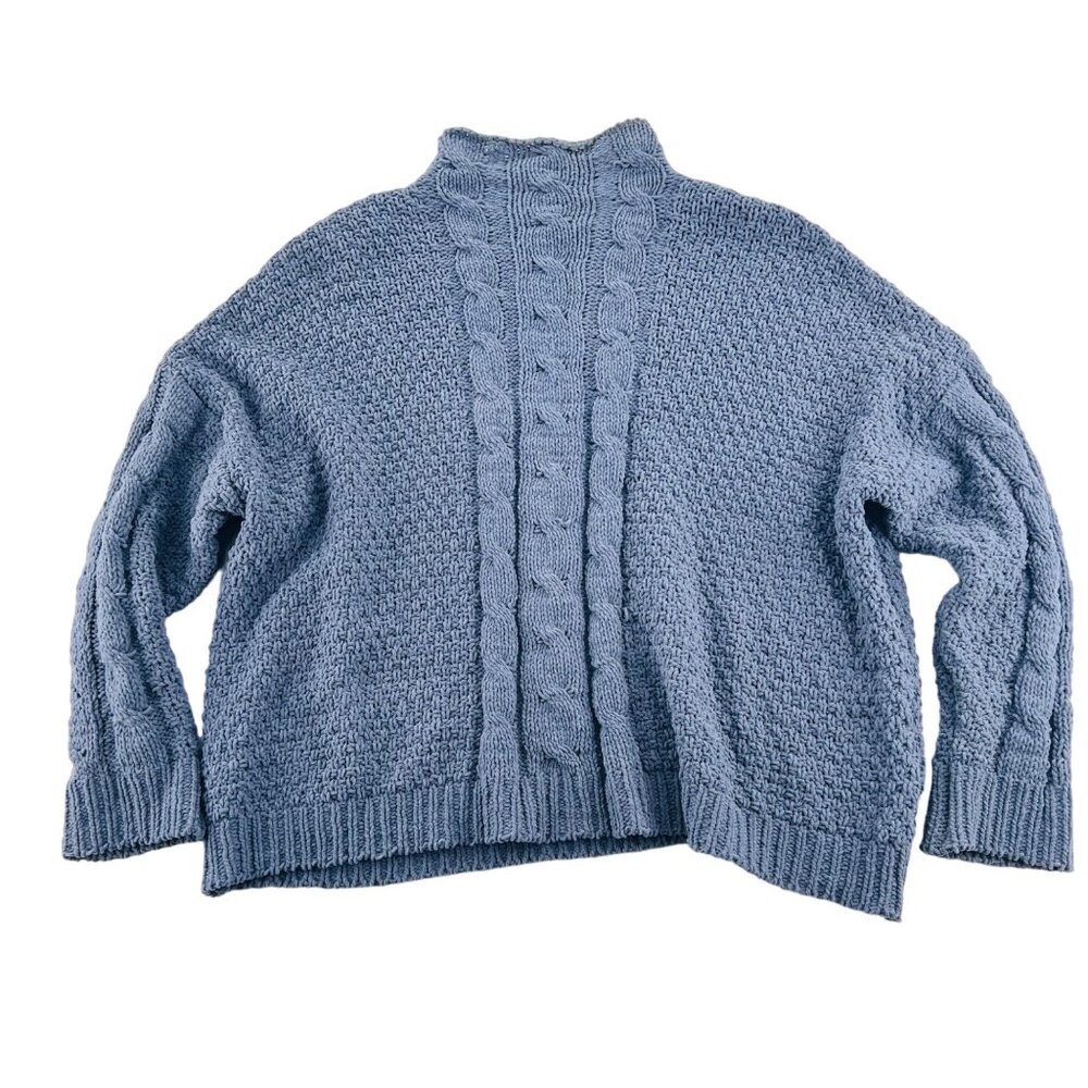 Umgee Women's size Small Oversized Cozy Sweater Blue